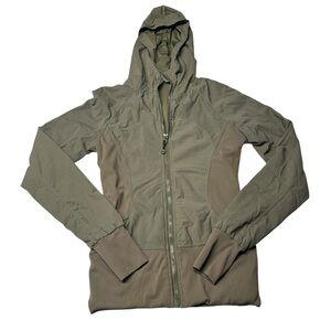Lululemon Women’s Size 2 Full Zip Hoodie Jacket Army Green Fitted Running Sporty